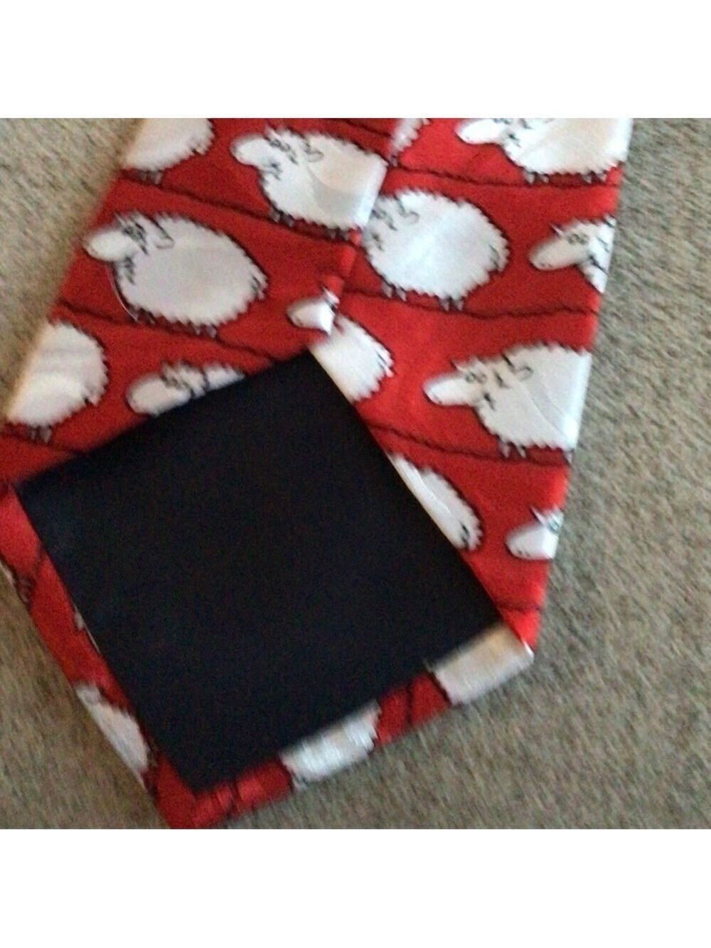 Black Sheep red Novelty Tie – One Black Sheep Accent - Picture 3 of 4